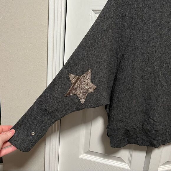 Zadig & Voltaire Women’s Grey Metallic Star Elbows Sweater - Picture 3 of 7